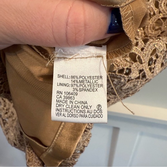 Women’s Tahari brown Elegant Lace Sleeveless shift Dress size 16 - Picture 7 of 7